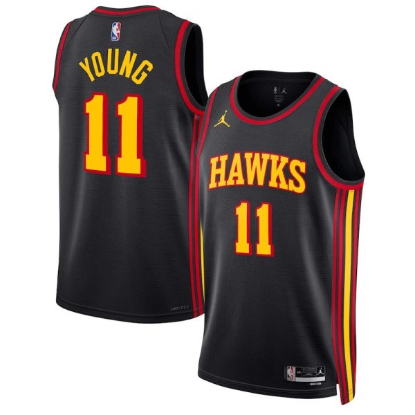 Maillot Swingman unisexe Atlanta Hawks Trae Young Jordan noir 2023-24 - Édition Statement - Boutique officielle de maillots NBA