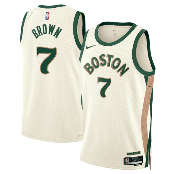 Maillot unisexe Boston Celtics Jaylen Brown Nike Blanc 2023-24 Swingman - City Edition - Boutique officielle de maillots NBA
