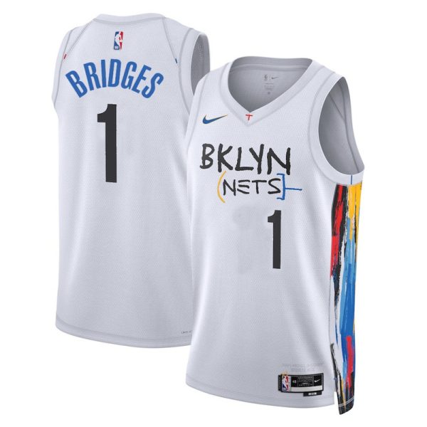 Maillot unisexe Brooklyn Nets Mikal Bridges Nike blanc 2022-23 Swingman - City Edition - Boutique officielle de maillots NBA