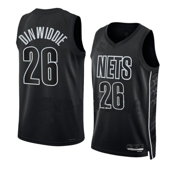 Maillot unisexe Brooklyn Nets Spencer Dinwiddie Jordan noir Swingman - Édition Statement - Boutique officielle de maillots NBA