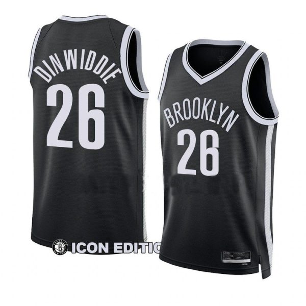 Maillot unisexe Brooklyn Nets Spencer Dinwiddie Nike Swingman noir - Édition Icon - Boutique officielle de maillots NBA