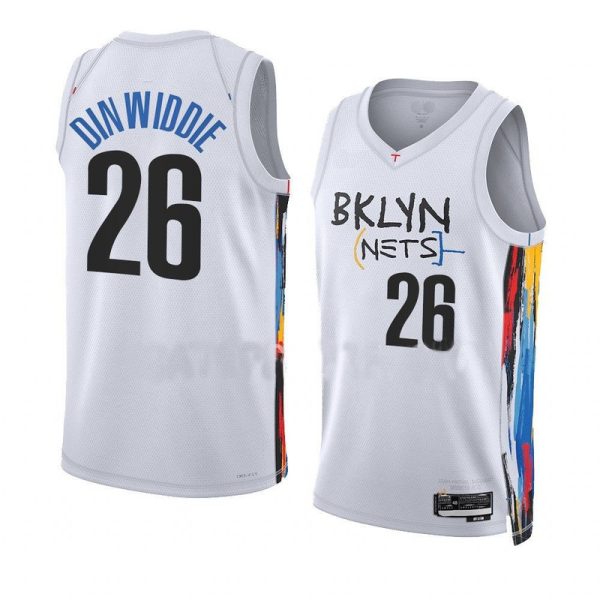 Maillot unisexe Brooklyn Nets Spencer Dinwiddie Nike blanc 2022-23 Swingman - City Edition - Boutique officielle de maillots NBA