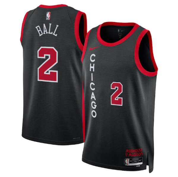 Maillot Swingman unisexe Chicago Bulls Lonzo Ball Nike noir 2023-24 - City Edition - Boutique officielle de maillots NBA