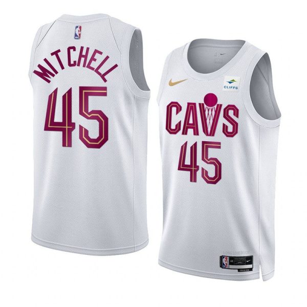 Maillot Nike Swingman blanc unisexe des Cleveland Cavaliers Donovan Mitchell - Édition Association - Boutique officielle de maillots NBA