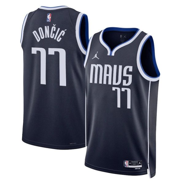 Maillot unisexe Dallas Mavericks Luka Dončić Jordan Navy Swingman - Édition Statement - Boutique officielle de maillots NBA