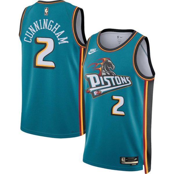 Maillot unisexe Detroit Pistons Cade Cunningham Nike Teal Swingman - Édition classique - Boutique officielle de maillots NBA