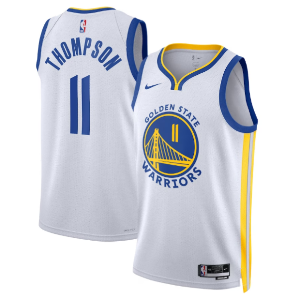 Maillot unisexe Golden State Warriors Klay Thompson Nike Swingman blanc - Édition Association - Boutique officielle de maillots NBA