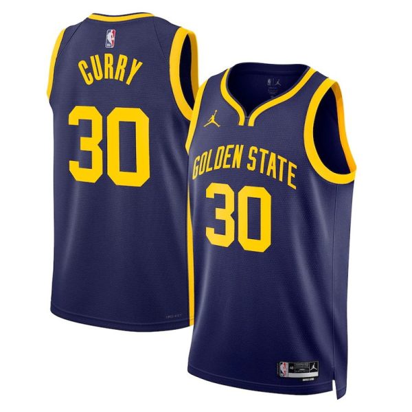 Maillot unisexe Golden State Warriors Stephen Curry Jordan Navy Swingman - Édition Statement - Boutique officielle de maillots NBA