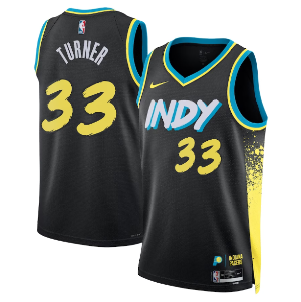 Maillot Nike Swingman noir unisexe Indiana Pacers Myles Turner - City Edition - Boutique officielle de maillots NBA