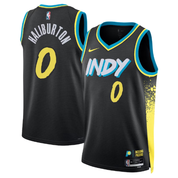 Maillot unisexe Indiana Pacers Tyrese Haliburton Nike Swingman noir - City Edition - Boutique officielle de maillots NBA