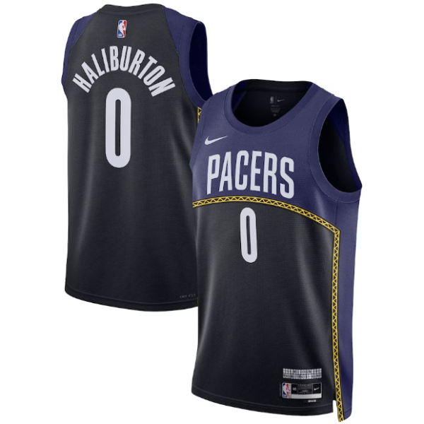 Maillot unisexe Indiana Pacers Tyrese Haliburton Nike Swingman bleu marine - City Edition - Boutique officielle de maillots NBA