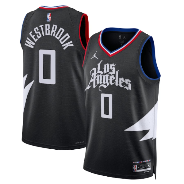Maillot unisexe LA Clippers Russell Westbrook Jordan Black Swingman - Édition Statement - Boutique officielle de maillots NBA