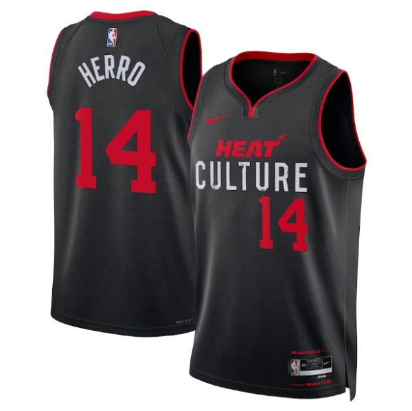 Maillot Swingman unisexe Miami Heat Tyler Herro Nike noir 2023-24 - City Edition - Boutique officielle de maillots NBA