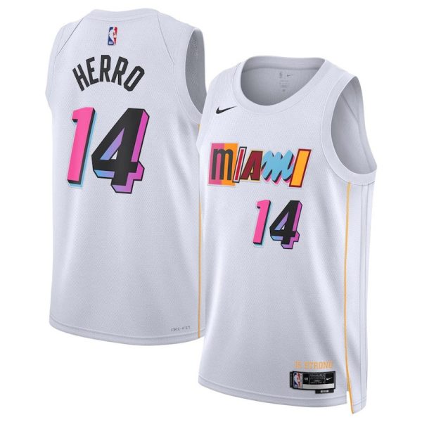 Maillot Swingman unisexe Miami Heat Tyler Herro Nike blanc 2022-23 - City Edition - Boutique officielle de maillots NBA