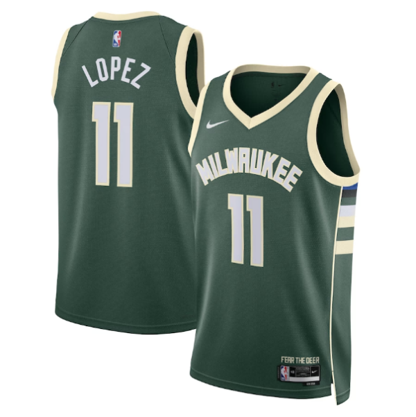 Maillot unisexe Milwaukee Bucks Brook Lopez Nike Hunter Green Swingman - Édition Icon - Boutique officielle de maillots NBA