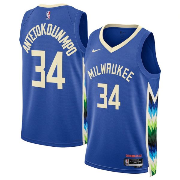 Maillot Swingman unisexe Milwaukee Bucks Giannis Antetokounmpo Nike bleu 2022-23 - City Edition - Boutique officielle de maillots NBA