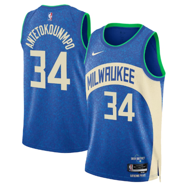 Maillot Swingman unisexe Milwaukee Bucks Giannis Antetokounmpo Nike bleu 2023-24 - City Edition - Boutique officielle de maillots NBA