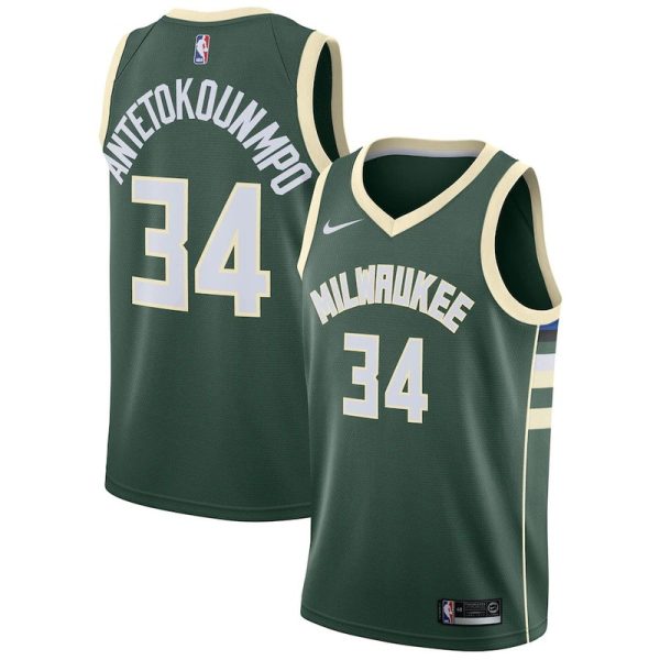 Maillot unisexe Milwaukee Bucks Giannis Antetokounmpo Nike Hunter Green Swingman - Édition Icon - Boutique officielle de maillots NBA