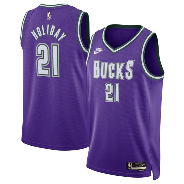 Maillot unisexe Milwaukee Bucks Jrue Holiday Nike Violet Swingman - Édition classique - Boutique officielle de maillots NBA