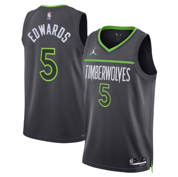 Maillot unisexe Minnesota Timberwolves Anthony Edwards Jordan Brand Charcoal Swingman - Édition Statement - Boutique officielle de maillots NBA