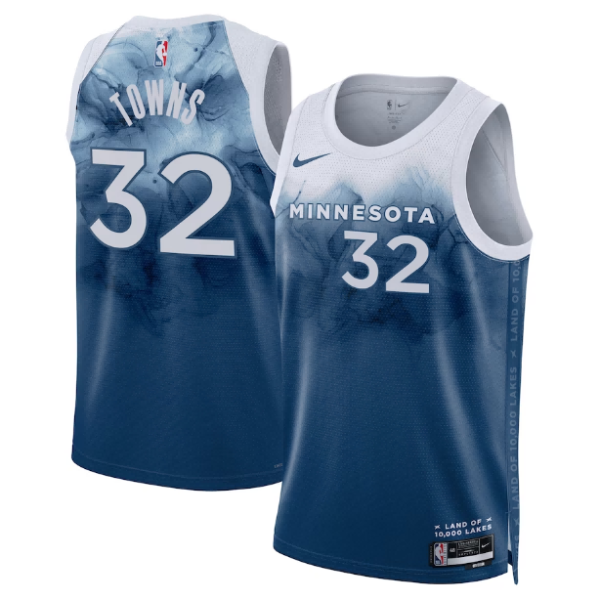 Maillot Nike Swingman bleu unisexe des Minnesota Timberwolves Karl-Anthony Towns - City Edition - Boutique officielle de maillots NBA