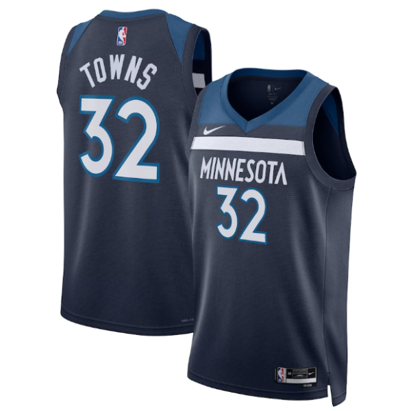 Maillot unisexe Minnesota Timberwolves Karl-Anthony Towns Nike Navy Swingman - Édition Icon - Boutique officielle de maillots NBA