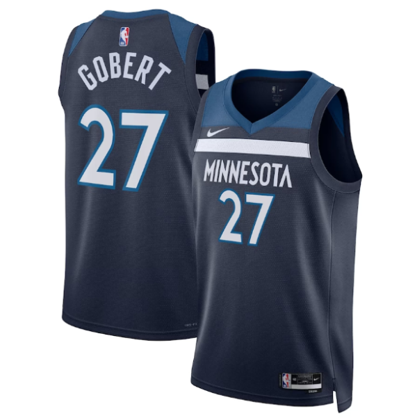 Maillot unisexe Minnesota Timberwolves Rudy Gobert Nike Navy Swingman - Édition Icon - Boutique officielle de maillots NBA