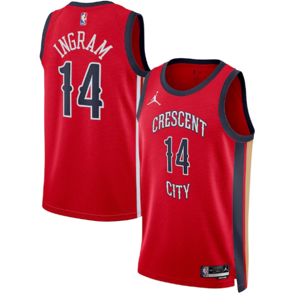 Maillot unisexe New Orleans Pelicans Brandon Ingram Jordan Brand rouge Swingman - Édition Statement - Boutique officielle de maillots NBA