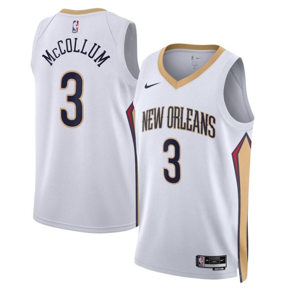 Maillot unisexe New Orleans Pelicans CJ McCollum Nike Swingman blanc - Édition Association - Boutique officielle de maillots NBA