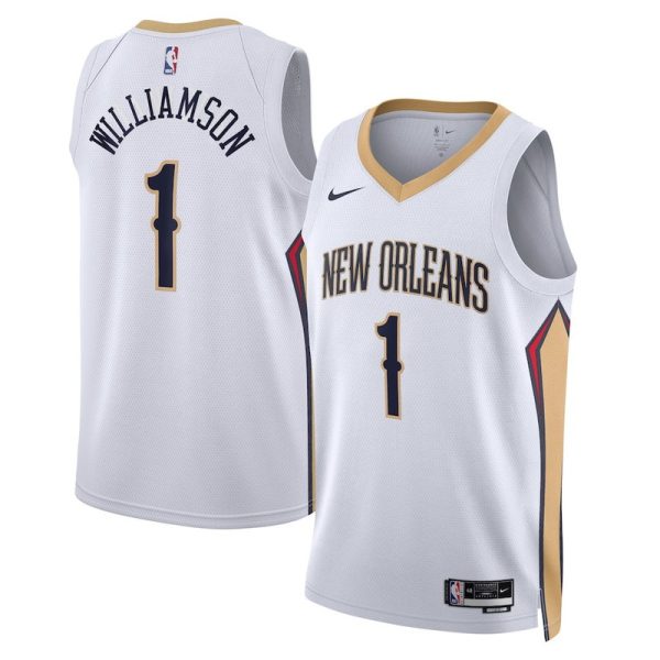 Maillot unisexe New Orleans Pelicans Zion Williamson Nike Swingman blanc - Édition Association - Boutique officielle de maillots NBA