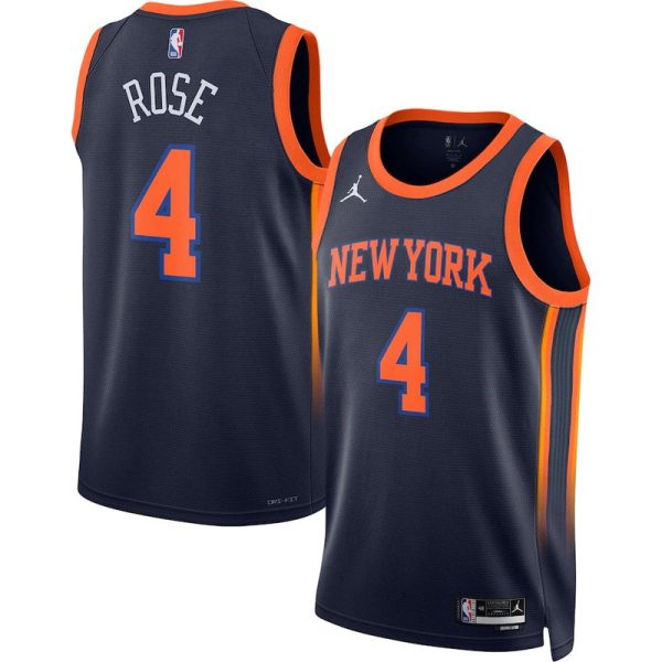 Maillot unisexe New York Knicks Derrick Rose Jordan Navy Swingman - Édition Statement - Boutique officielle de maillots NBA