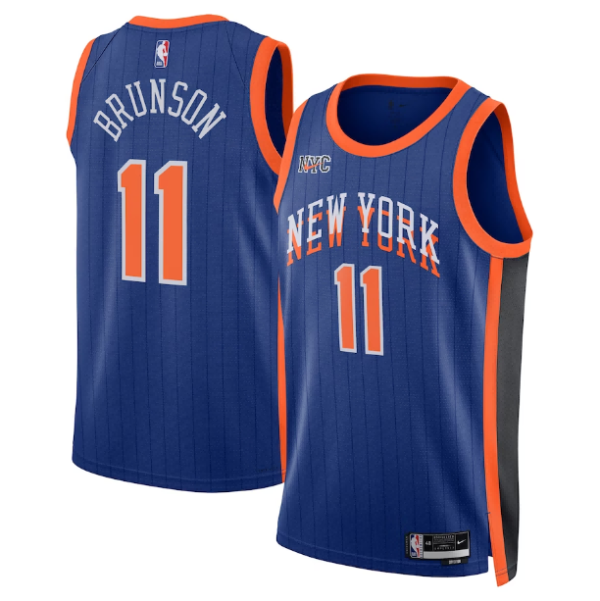 Maillot unisexe New York Knicks Jalen Brunson Nike Bleu Swingman 2023-24 - City Edition - Boutique officielle de maillots NBA