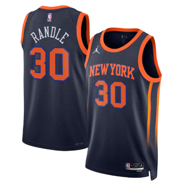 Maillot unisexe New York Knicks Julius Randle Jordan Navy Swingman - Édition Statement - Boutique officielle de maillots NBA