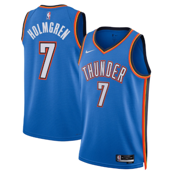 Maillot Nike Swingman bleu unisexe Oklahoma City Thunder Chet Holmgren - Édition Icon - Boutique officielle de maillots NBA