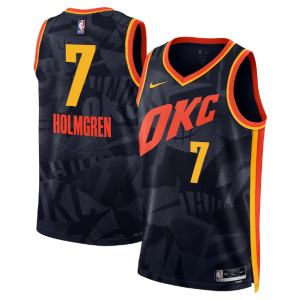 Maillot unisexe Oklahoma City Thunder Chet Holmgren Nike Navy 2023-24 Swingman - City Edition - Boutique officielle de maillots NBA