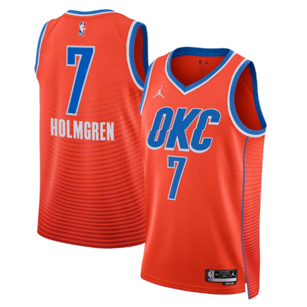 Maillot unisexe Oklahoma City Thunder Chet Holmgren Nike Orange Swingman - Édition Statement - Boutique officielle de maillots NBA
