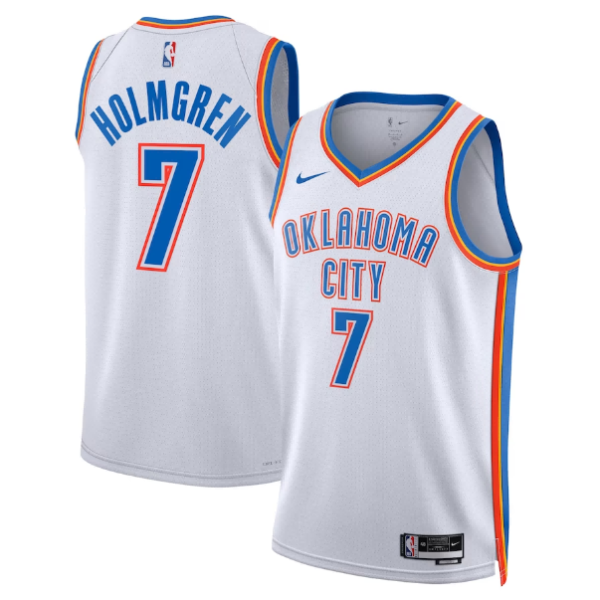 Maillot Swingman Nike Blanc Unisexe Oklahoma City Thunder Chet Holmgren - Édition Association - Boutique officielle de maillots NBA