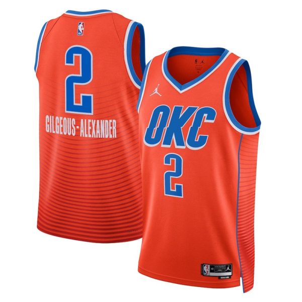 Maillot unisexe Oklahoma City Thunder Shai Gilgeous-Alexander Jordan Orange Swingman - Édition Statement - Boutique officielle de maillots NBA