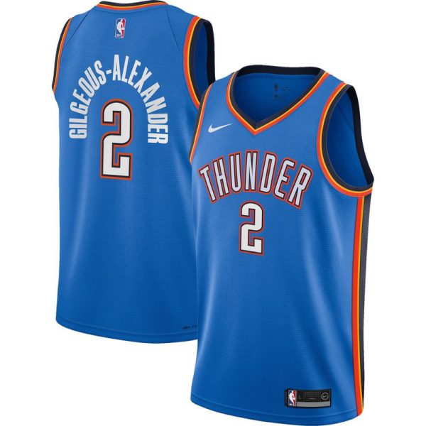 Maillot unisexe Oklahoma City Thunder Shai Gilgeous-Alexander Nike Swingman bleu - Édition Icon - Boutique officielle de maillots NBA