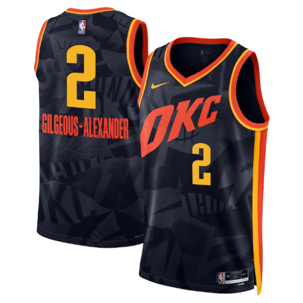 Maillot unisexe Oklahoma City Thunder Shai Gilgeous-Alexander Nike Navy 2023-24 Swingman - City Edition - Boutique officielle de maillots NBA