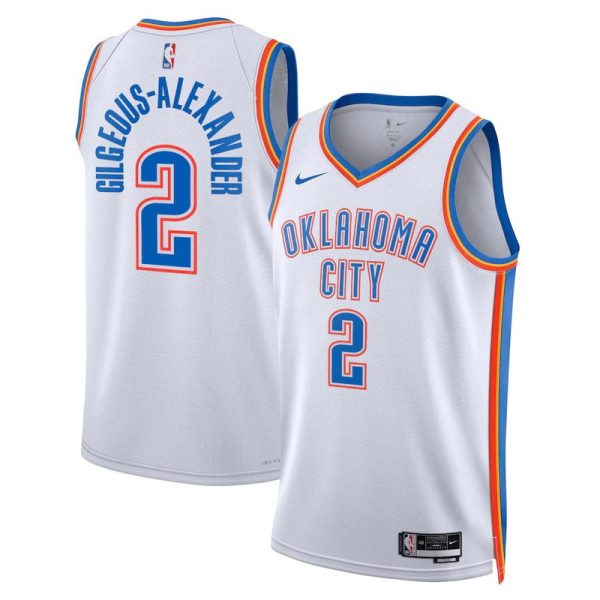 Maillot unisexe Oklahoma City Thunder Shai Gilgeous-Alexander Nike Swingman blanc - Édition Association - Boutique officielle de maillots NBA