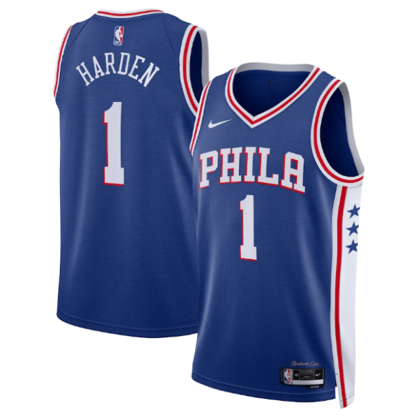 Maillot unisexe Philadelphia 76ers James Harden Nike Royal Icon Edition Swingman - Boutique officielle de maillots NBA