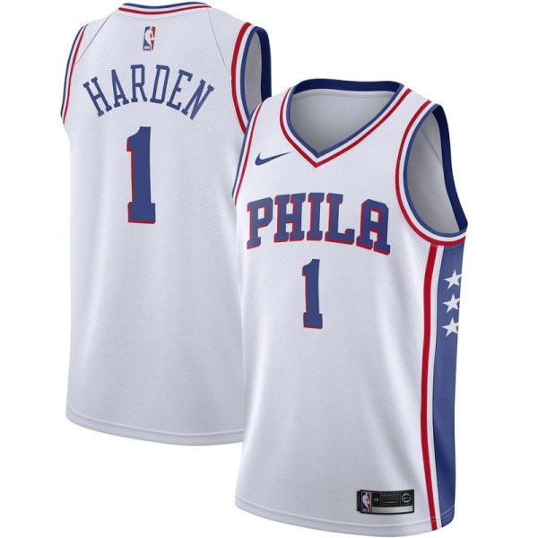 Maillot unisexe Philadelphia 76ers James Harden Nike blanc Association Edition Swingman - Boutique officielle de maillots NBA