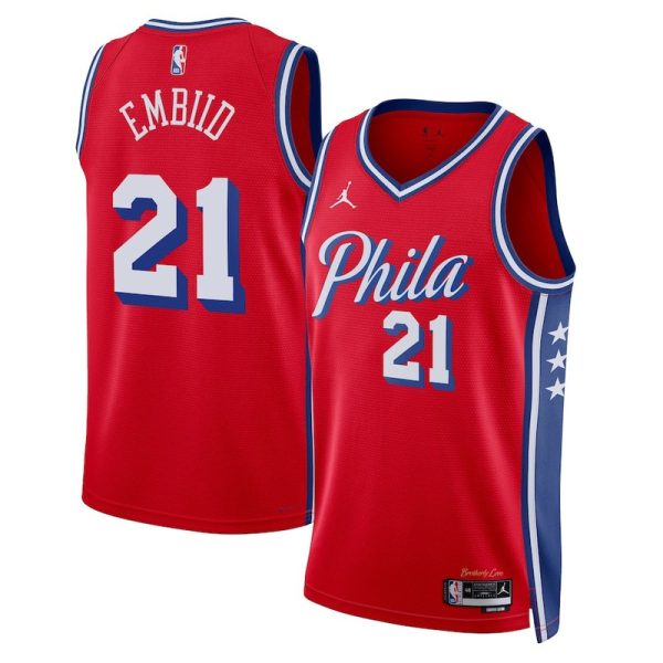 Maillot unisexe Philadelphia 76ers Joel Embiid Jordan Red Statement Edition Swingman - Boutique officielle de maillots NBA