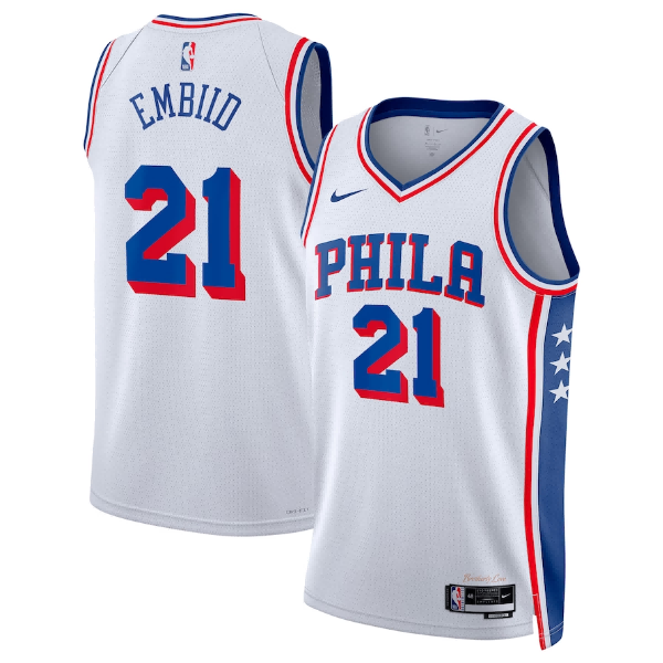 Maillot unisexe Philadelphia 76ers Joel Embiid Nike blanc Association Edition Swingman - Boutique officielle de maillots NBA