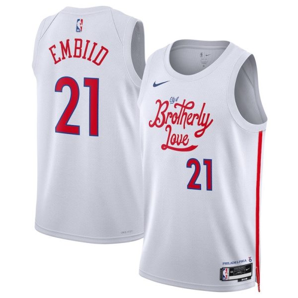 Maillot unisexe Philadelphia 76ers Joel Embiid Nike blanc City Edition Swingman - Boutique officielle de maillots NBA