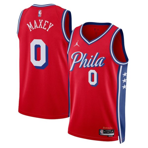Maillot unisexe Philadelphia 76ers Tyrese Maxey Jordan Red Statement Edition Swingman - Boutique officielle de maillots NBA