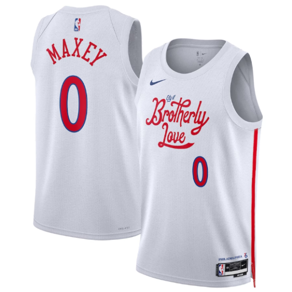 Maillot unisexe Philadelphia 76ers Tyrese Maxey Nike blanc City Edition Swingman - Boutique officielle de maillots NBA