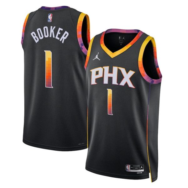 Maillot unisexe Phoenix Suns Devin Booker Jordan Swingman noir - Édition Statement - Boutique officielle de maillots NBA