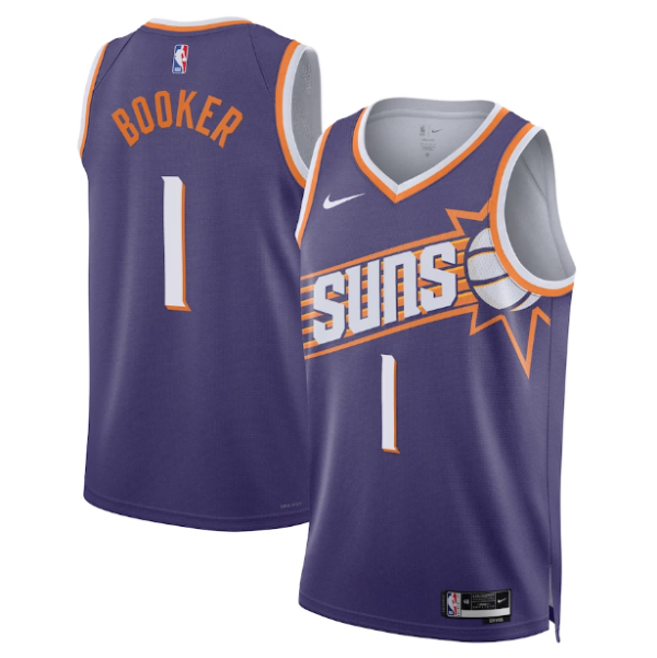 Maillot unisexe Phoenix Suns Devin Booker Nike violet Swingman - Édition Icon - Boutique officielle de maillots NBA